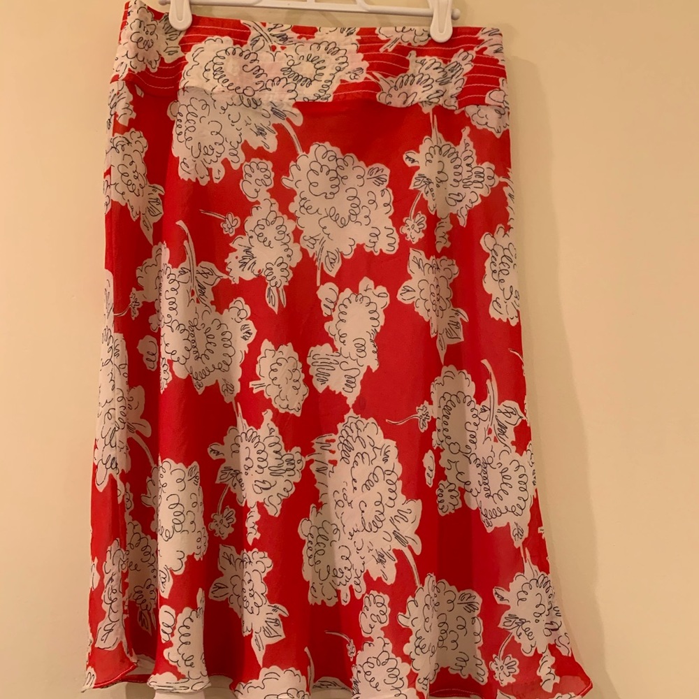 Cacharel Floral Silk Skirt